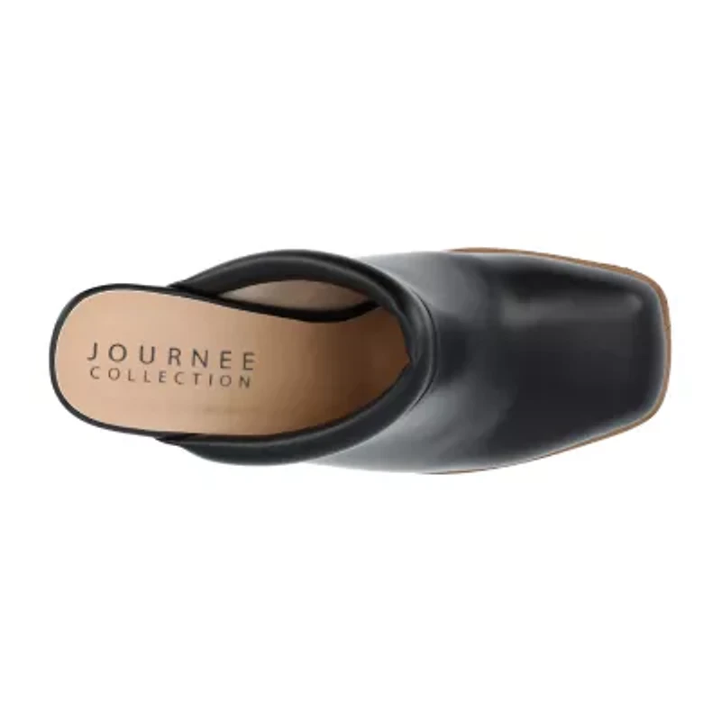 Journee Collection Izara Womens Square Closed Toe Stacked Heel Pumps