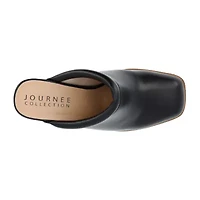 Journee Collection Izara Womens Square Closed Toe Stacked Heel Pumps