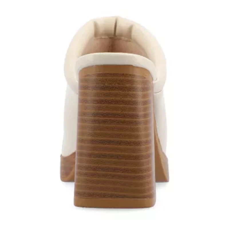 Journee Collection Izara Womens Square Closed Toe Stacked Heel Pumps