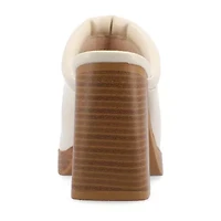 Journee Collection Izara Womens Square Closed Toe Stacked Heel Pumps