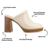 Journee Collection Izara Womens Square Closed Toe Stacked Heel Pumps