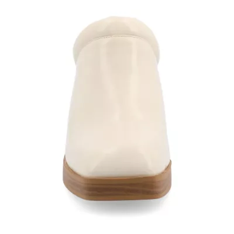 Journee Collection Izara Womens Square Closed Toe Stacked Heel Pumps