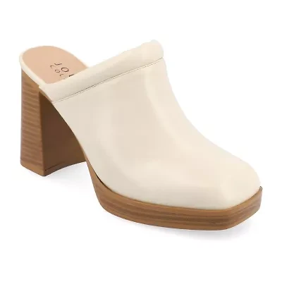 Journee Collection Izara Womens Square Closed Toe Stacked Heel Pumps