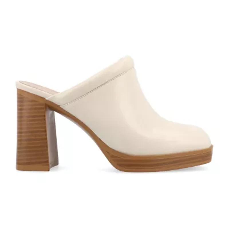 Journee Collection Izara Womens Square Closed Toe Stacked Heel Pumps