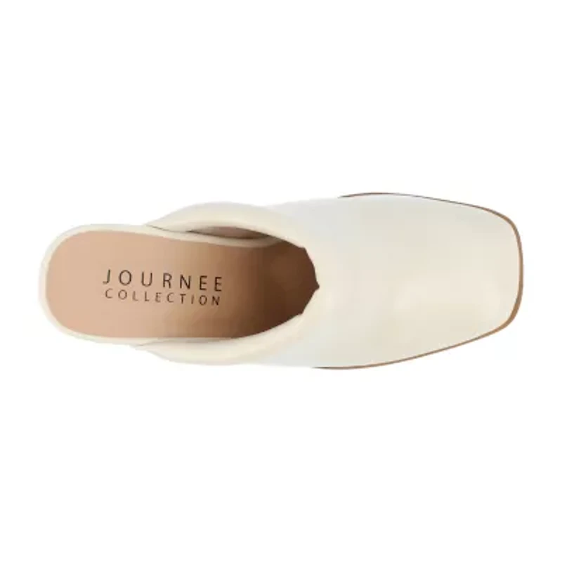 Journee Collection Izara Womens Square Closed Toe Stacked Heel Pumps