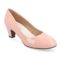 Journee Collection Luu Womens Round Closed Toe Block Heel Pumps