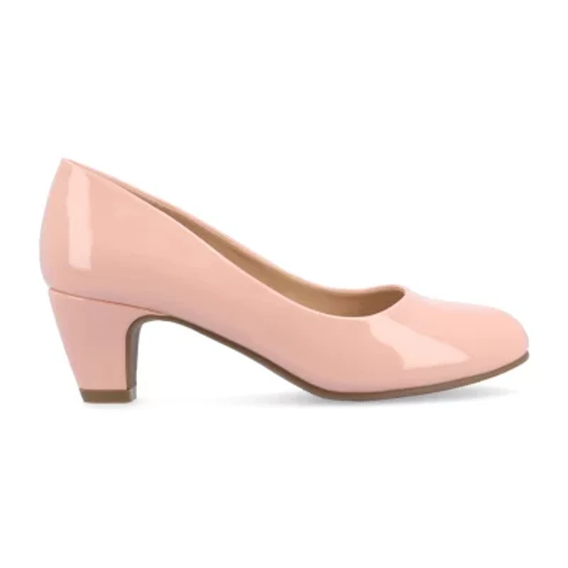 Journee Collection Luu Womens Round Closed Toe Block Heel Pumps