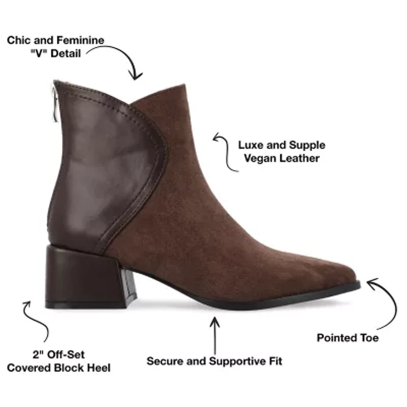 Journee Collection Womens Consuello Block Heel Booties