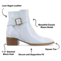 Journee Collection Womens Elley Stacked Heel Booties