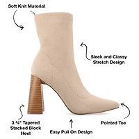 Journee Collection Womens Noralinn Stacked Heel Booties