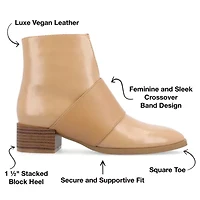 Journee Collection Womens Kyler Stacked Heel Booties