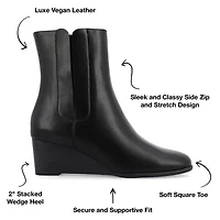 Journee Collection Womens Kylo Wedge Heel Booties