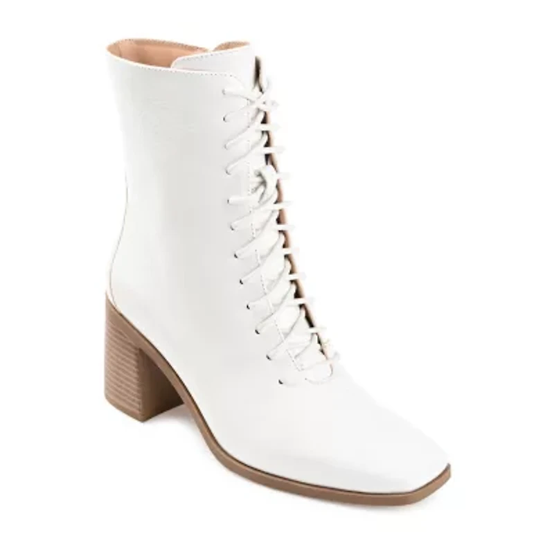 Journee Collection Womens Covva-Wd Stacked Heel Booties Wide Width