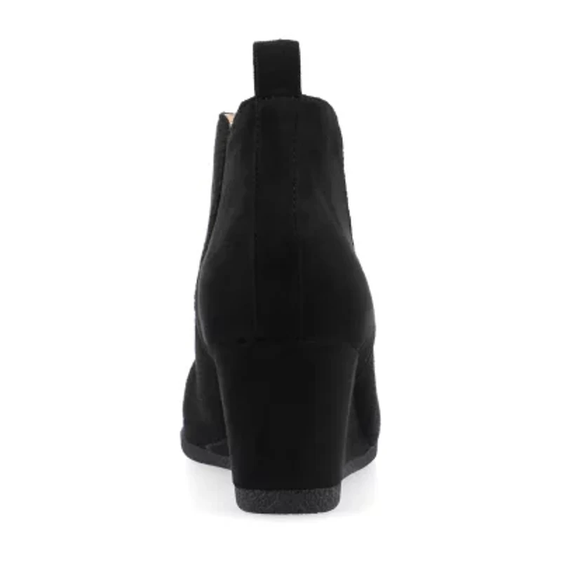 Journee Collection Womens Mylee-Wd Wedge Heel Booties Wide Width