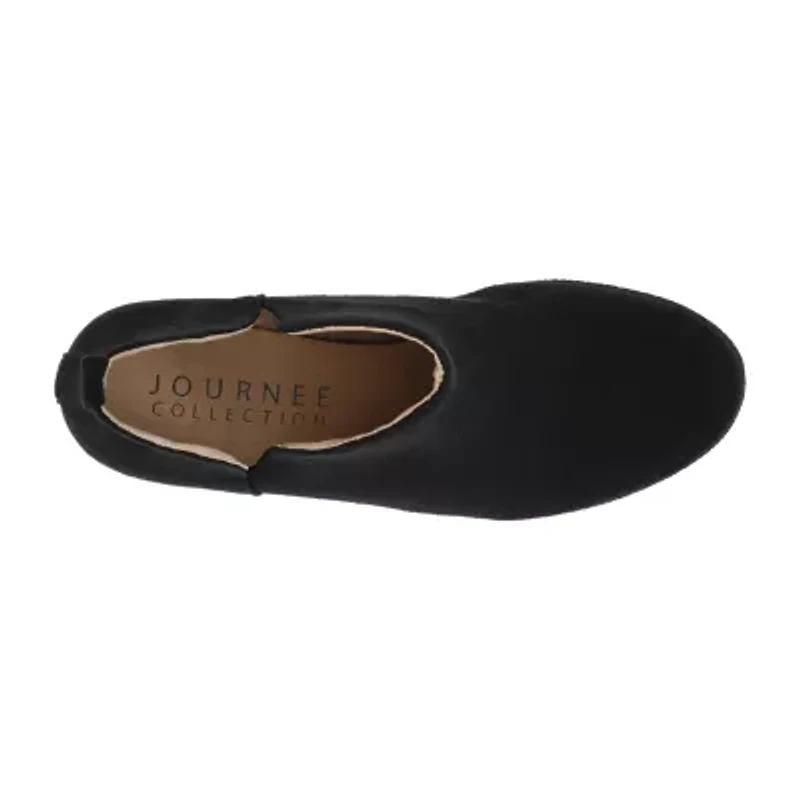 Journee Collection Womens Mylee-Wd Wedge Heel Booties Wide Width