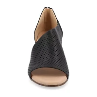 Journee Collection Aretha Womens Round Peep Toe Wedge Heel Pumps