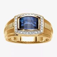 Mens Lab Created Blue Sapphire Fashion Ring