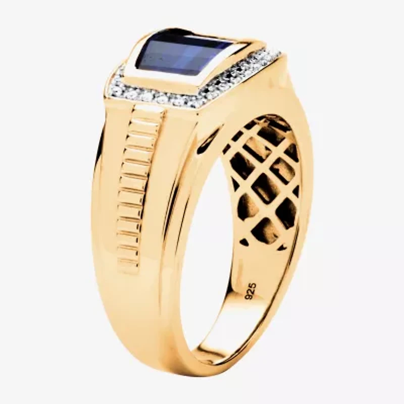 Mens Lab Created Blue Sapphire Fashion Ring
