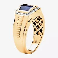 Mens Lab Created Blue Sapphire Fashion Ring