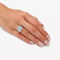 Womens Genuine Blue Topaz Cocktail Ring