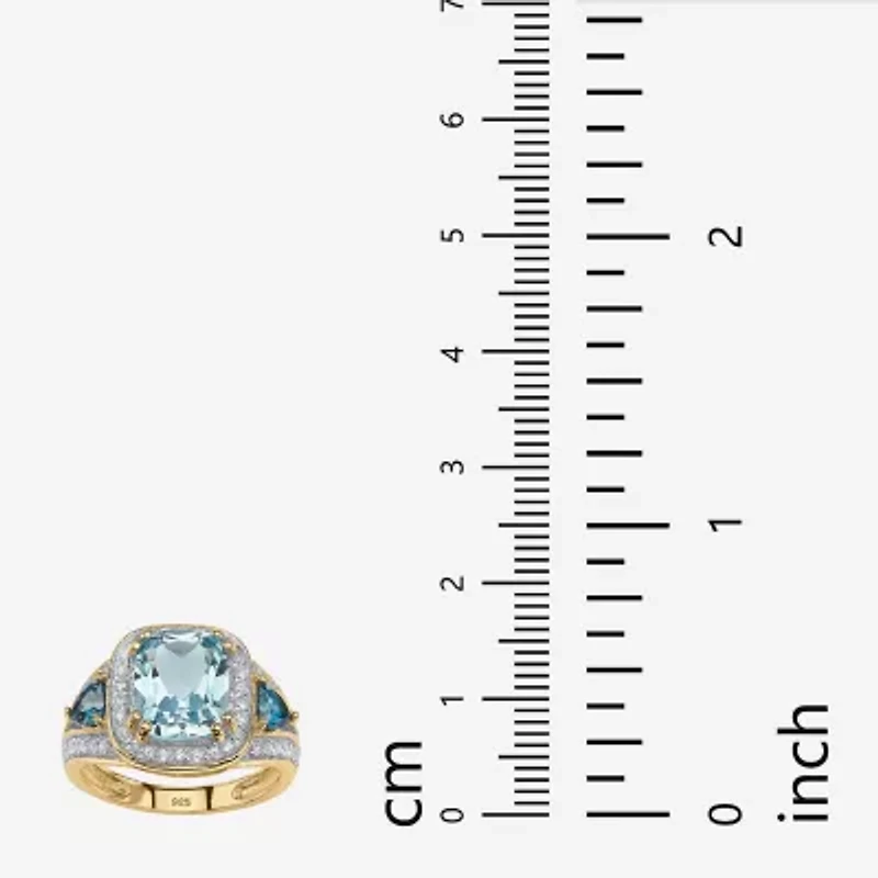 Womens Genuine Blue Topaz Cocktail Ring