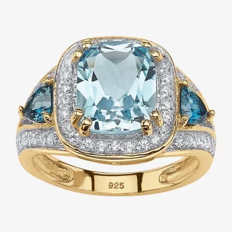 Womens Genuine Blue Topaz Cocktail Ring