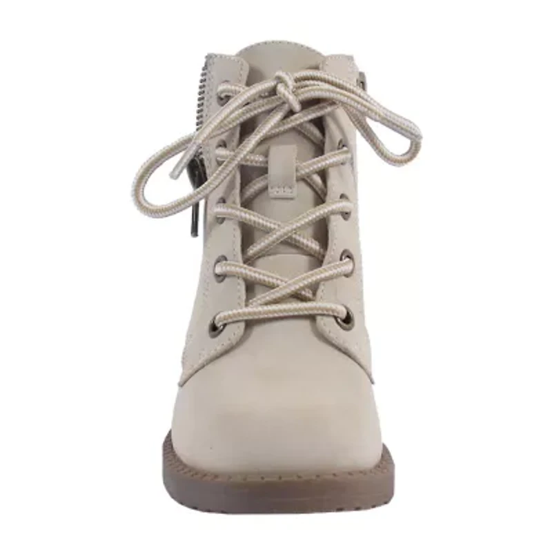 Pop Little & Big Kid Girls Venti Block Heel Lace Up Boots