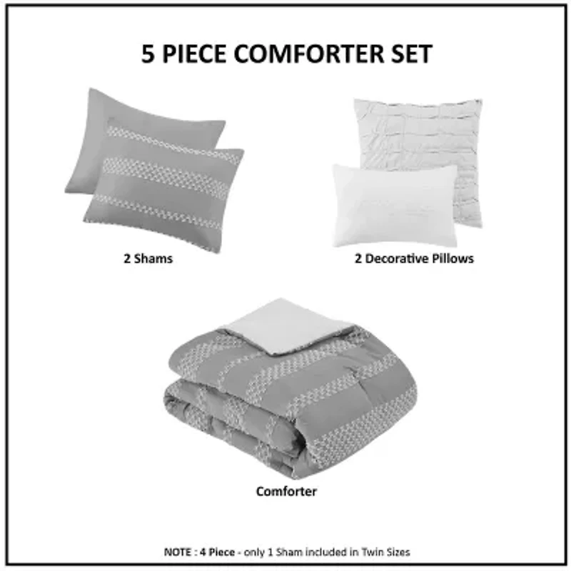 Madison Park Hendry Jacquard 5-pc. Midweight Comforter Set