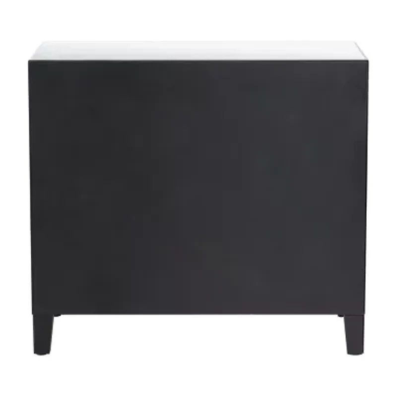 3 Drawer Mirrored Accent Chest with Tapered Feet