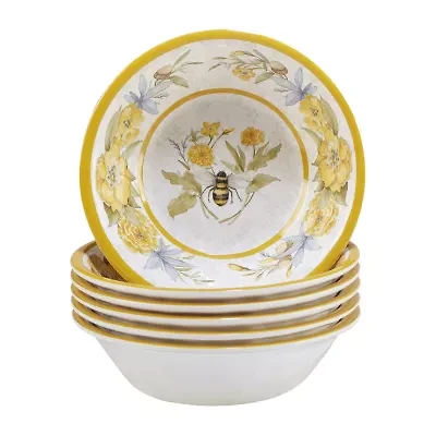 Certified International Bee Sweet All Purpose 6-pc. Melamine Soup Bowl