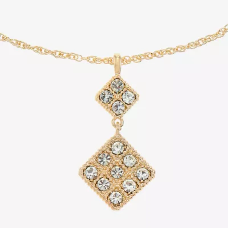 Monet Jewelry Womens Orange Glass 17 Inch Pendant Necklace
