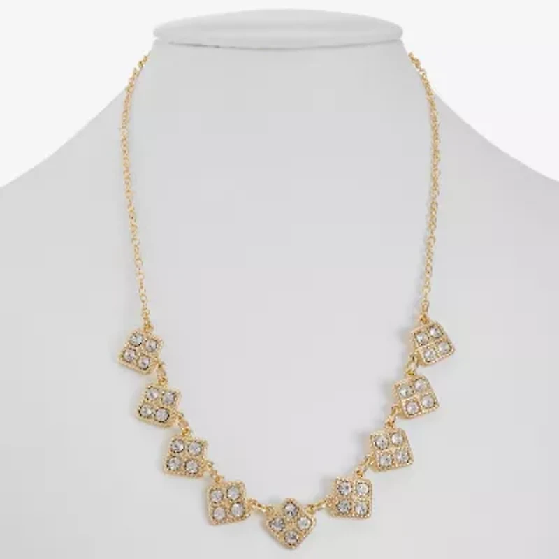 Monet Jewelry Womens Gray 17 Inch Collar Necklace