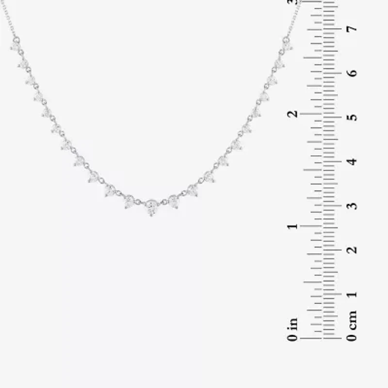 Diamond Addiction (G-H / Si2-I1) Womens White Diamond 10K Gold 18 Inch Tennis Necklace