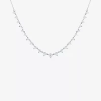 Diamond Addiction (G-H / Si2-I1) Womens White Diamond 10K Gold 18 Inch Tennis Necklace