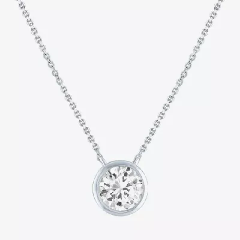 Diamond Addiction (G-H / Si2-I1) Womens 1 CT. T.W. Lab Grown White 14K Gold Round 18 Inch Pendant Necklace