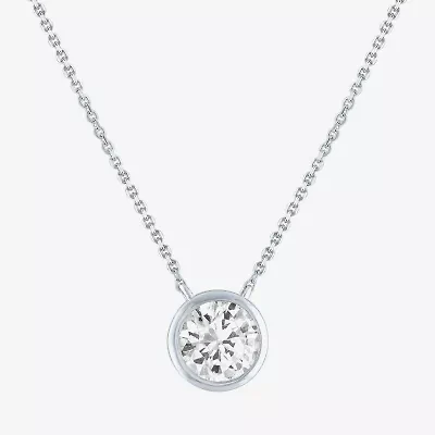 Diamond Addiction (G-H / Si2-I1) Womens 1 CT. T.W. Lab Grown White 14K Gold Round 18 Inch Pendant Necklace