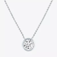Diamond Addiction (G-H / Si2-I1) Womens 1 CT. T.W. Lab Grown White 14K Gold Round 18 Inch Pendant Necklace