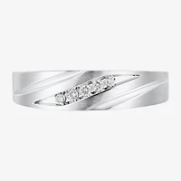 Mens 1/10 CT. T.W. Natural White Diamond 10K Gold Wedding Band