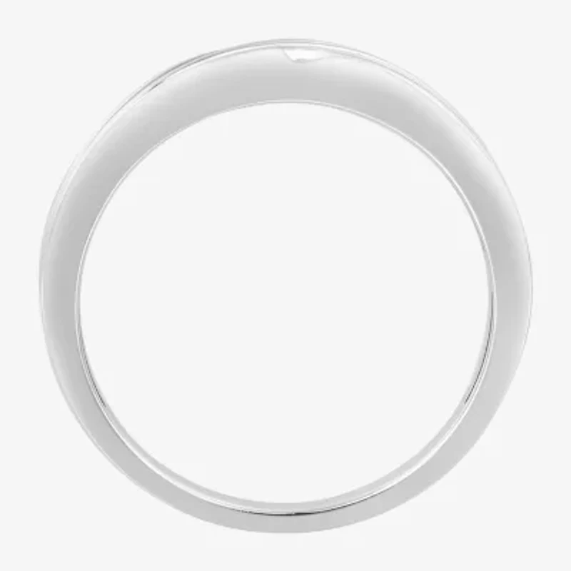 Mens 1/10 CT. T.W. Natural White Diamond 10K Gold Wedding Band