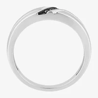 Midnight Black Mens 6.5MM Diamond Accent Natural 10K Gold Wedding Band