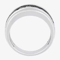 Mens 9M 1 CT. T.W. Natural Black Diamond 10K White Gold Wedding Band