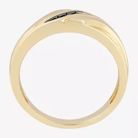 Mens 7MM Diamond Accent Natural Champagne 10K Gold Wedding Band