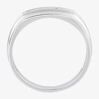 Mens 1/10 CT.T.W. Natural Diamond 10K White Gold 9-Stone Ring