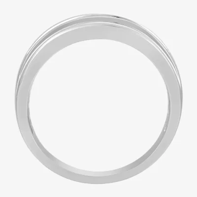 Mens 8MM 1/2 CT. T.W. Natural White Diamond 10K Gold Wedding Band