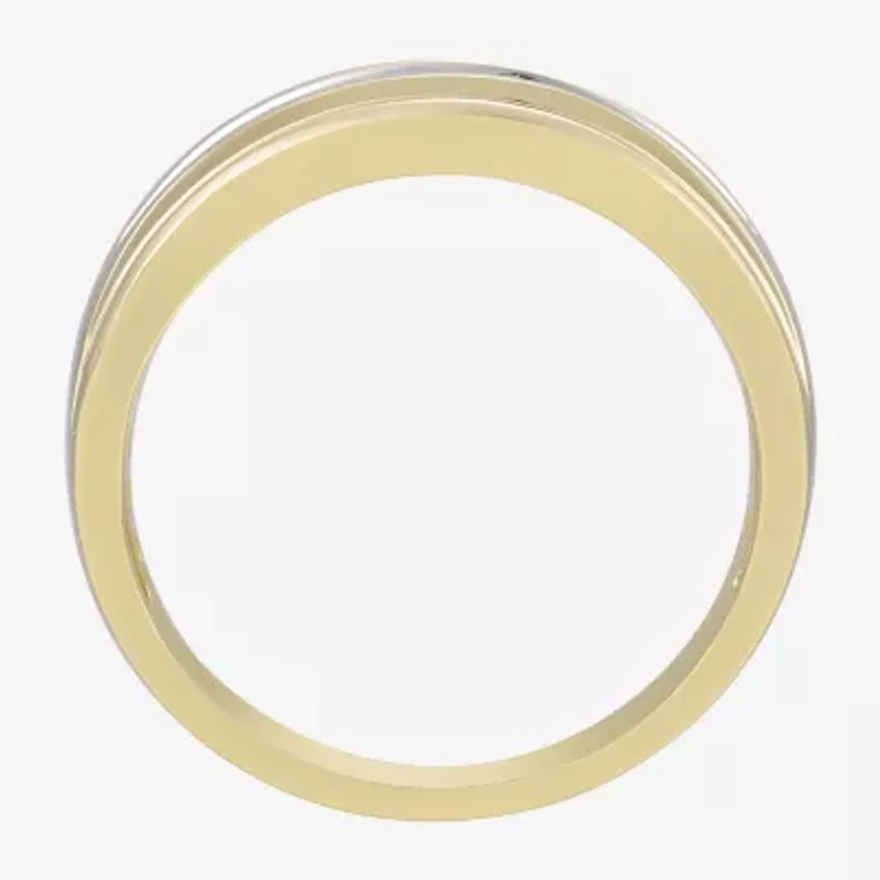 Mens 8MM 1/2 CT. T.W. Natural White Diamond 10K Gold Wedding Band