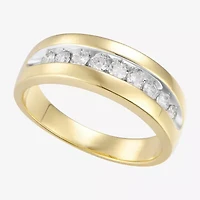 Mens 7.5MM 1/2 CT. T.W. Natural Diamond 14K Gold Wedding Band