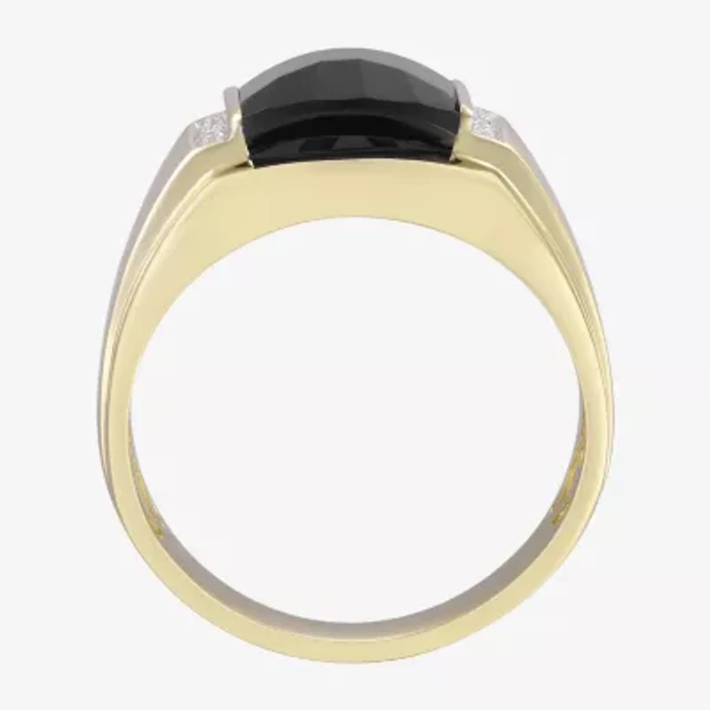 Mens Gemstone & Diamond-Accent 10K Yellow Gold Ring