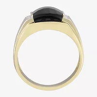 Mens Gemstone & Diamond-Accent 10K Yellow Gold Ring