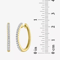 Womens 1/2 CT. T.W. Natural White Diamond Sterling Silver 25mm Hoop Earrings