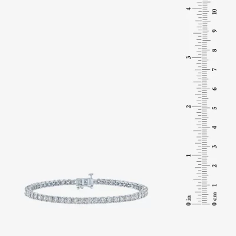 (G-H / Si2-I1) Womens 1 CT. T.W. Lab Grown White Diamond Sterling Silver 7.25 Inch Tennis Bracelet